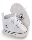 First Walker Canvas shoes crib Baby High Top Ankle shoes Boy and Girl White